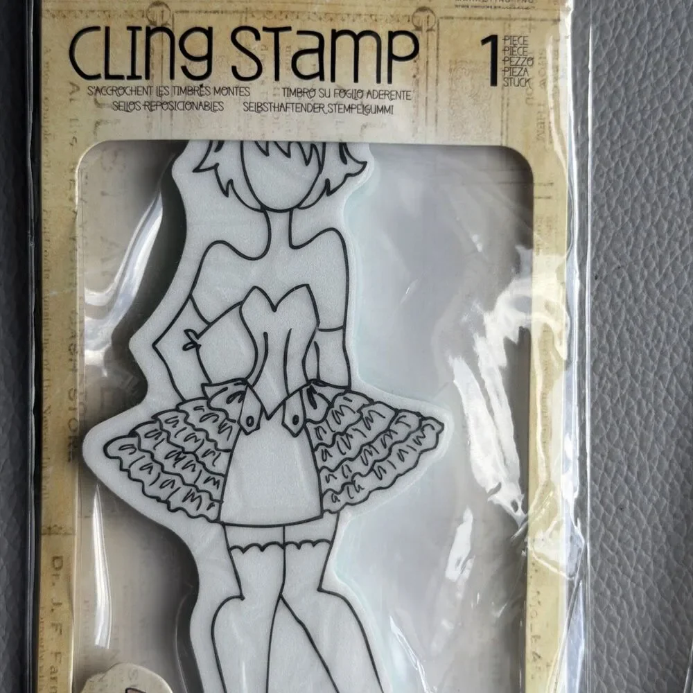 Julie Nutting Doll Cling Stamp ~ Abby #910143 and Priscilla 910549 dolls Prima